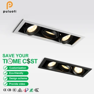 PULUOTI 392mm*143mm*146mm Recessed LED Spotlight Replaceable AR80 COB Bulb 36W 54W Ceiling Spot Lights AC110 220V