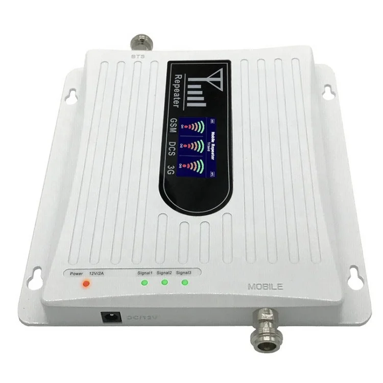 YAMEIJIA Amplificateur de Signal 2G 3G 4G Tri-Amplificateur 900 1800 2100 GSM Murale Kit pour Maison Bureau Basement 