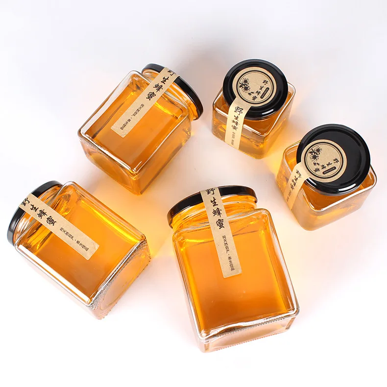 280ml 500ml Empty Square Honey Jar Glass Frascos De Vidrio Jam Jelly 