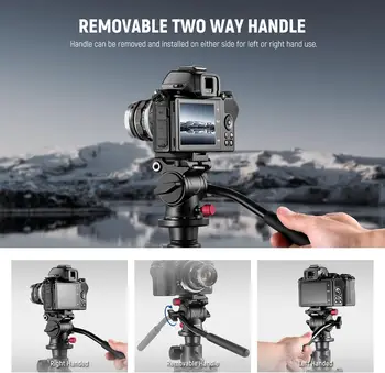 NEEWER Fluid Tripod Head with Handle & Arca Type Quick Release, Aluminum Alloy Panorama Drag Pan Tilt Head with 43mm Scaled product image
