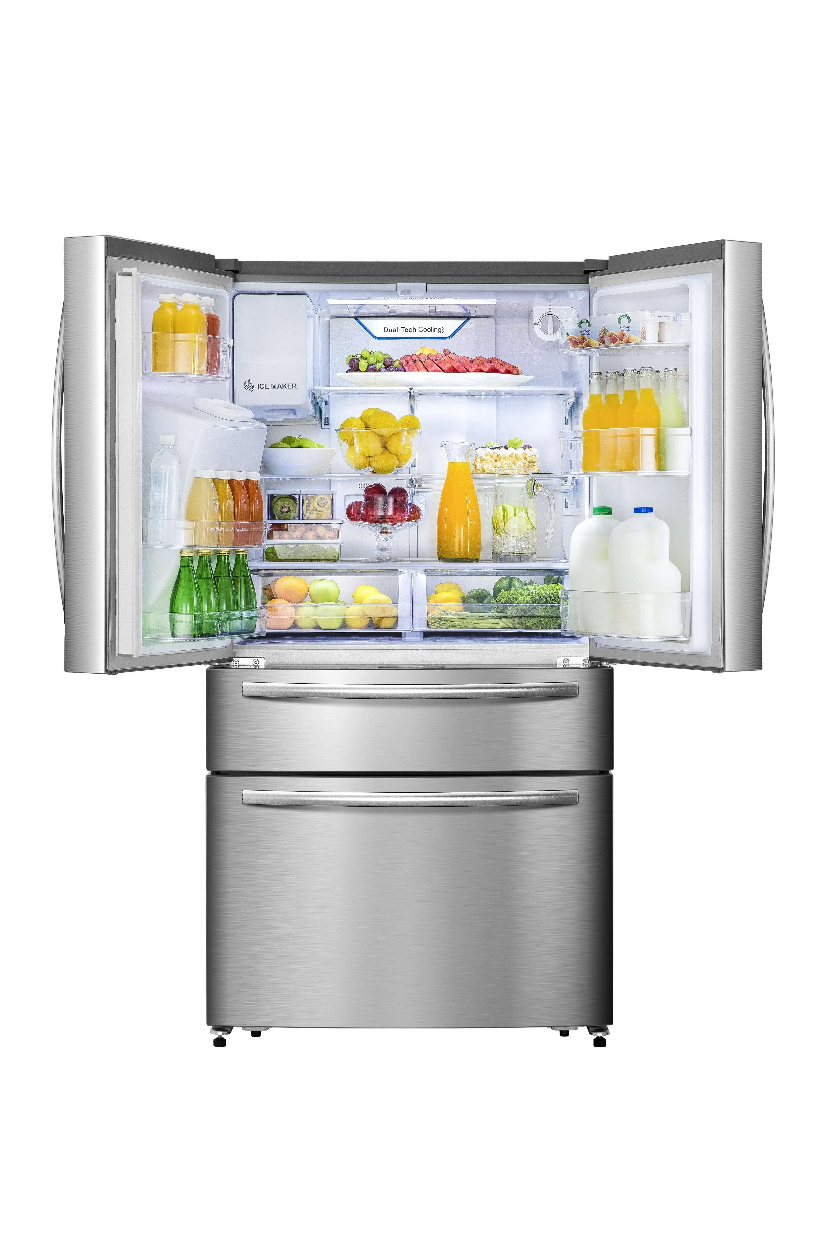 冷蔵庫と製氷機を並べた高品質の霜のないフレンチドア| Alibaba.com