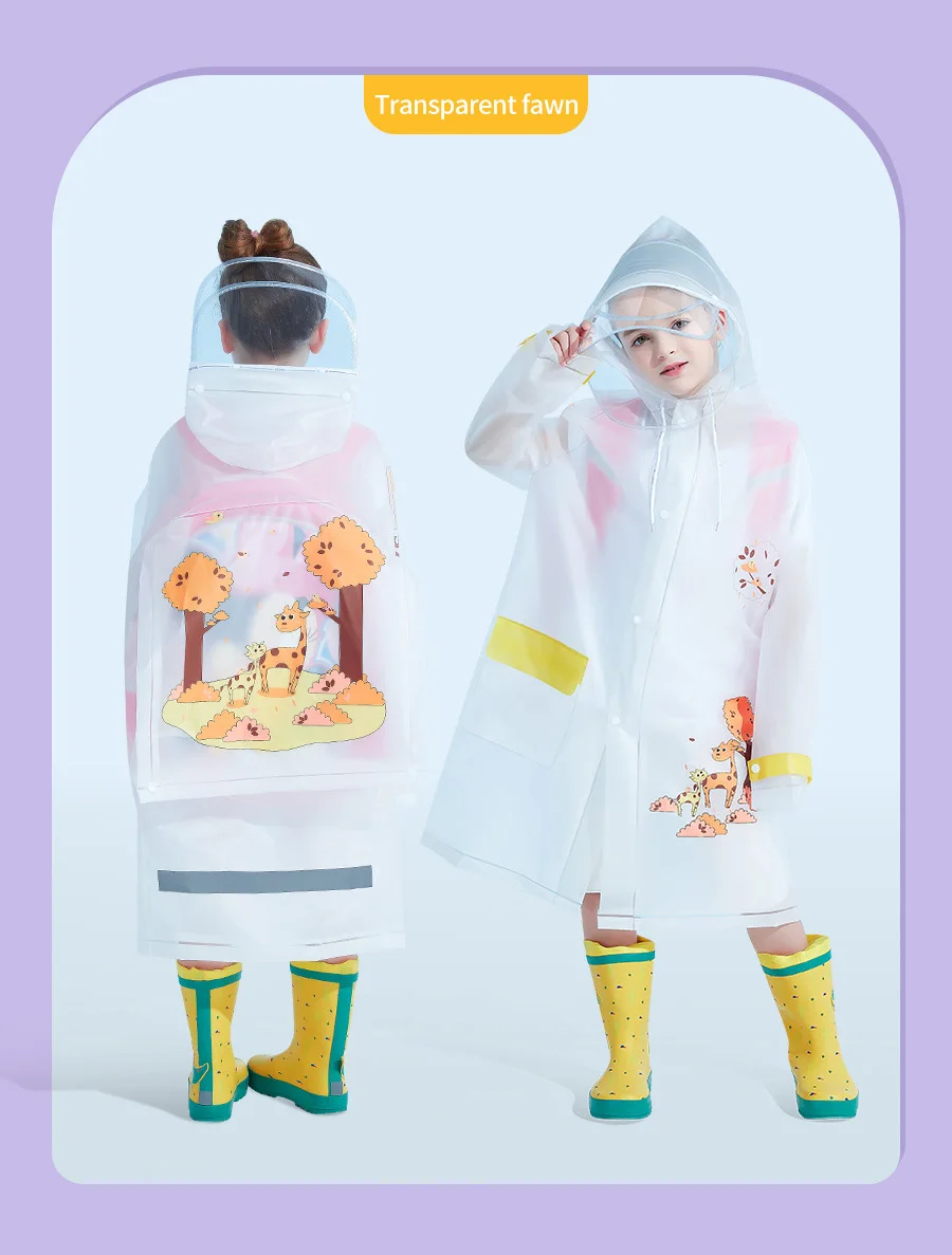 Promotionchildren boys and girls raincoat price reduction processing students bicycle rain coat supplier