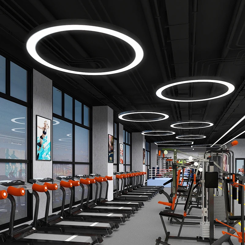 Kommersiell nordisk takbelysning, chandelier, dimmerbar LED-linjär belysning med justerbar höjd, upphängd lampa – populär kommersiell belysning