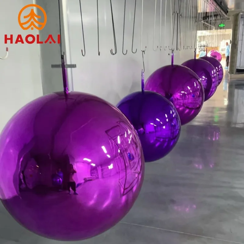 Customized Europe and America extra Large Plastic Steel Christmas Ball, 70-200cm, for Supermarket and Outdoor Decoration