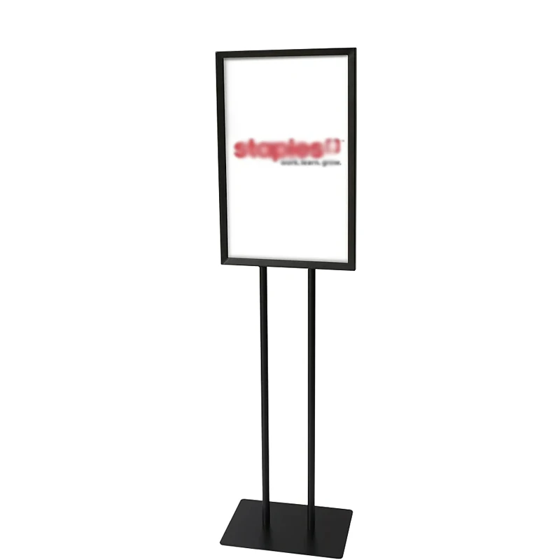 Store Sign Holder Metal Stanchion Sign Holder Floor Poster Stand Metal Frame Pedestal Sign