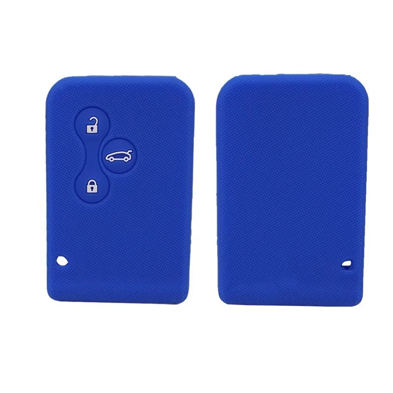 Silicone Rubber Car Key Case Card Cover for Renault Clio Megane Grand Scenic 3 Button Car Key Cover Case Shell