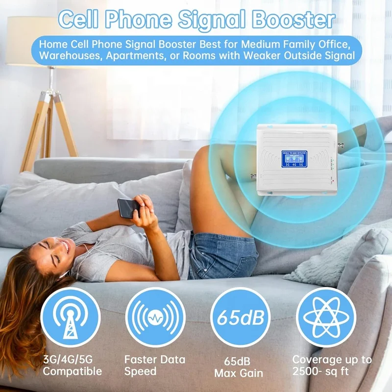 Wifi Extender Repeater Cellphone Triband Mobile Network Gsm Bts Lte 3G 4G Signal Booster Kit for Mobile Phone