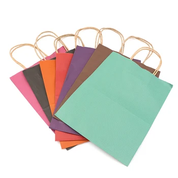 wholesale tote bag custom printed kraft paper bags gift shopping packaging bags with logos