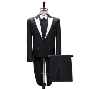Men's Tuxedo Performance Dress Magician's Dress Stage Host Magician's Performance Dress With Waist Cover