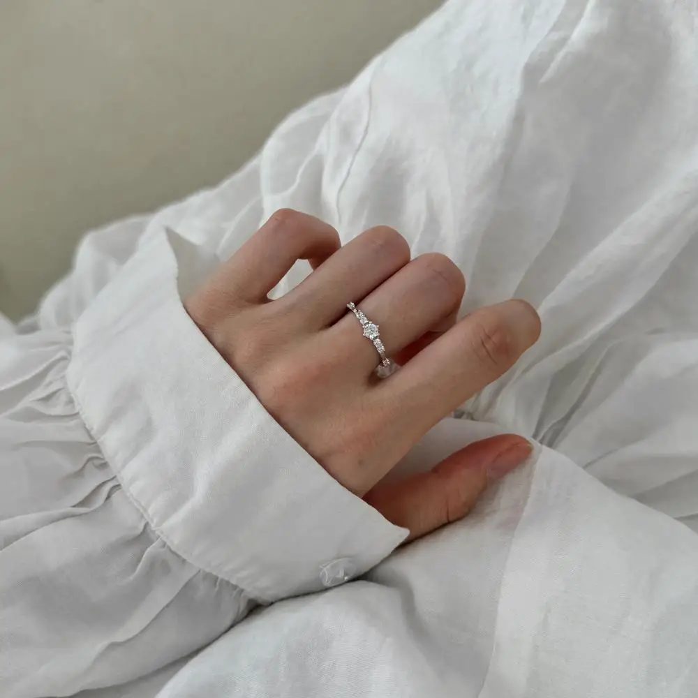 KAKODIY Luxury Beautiful Open 5A Zircon Ring Women Wedding Engagement 925 Sterling Silver Ring detail 5