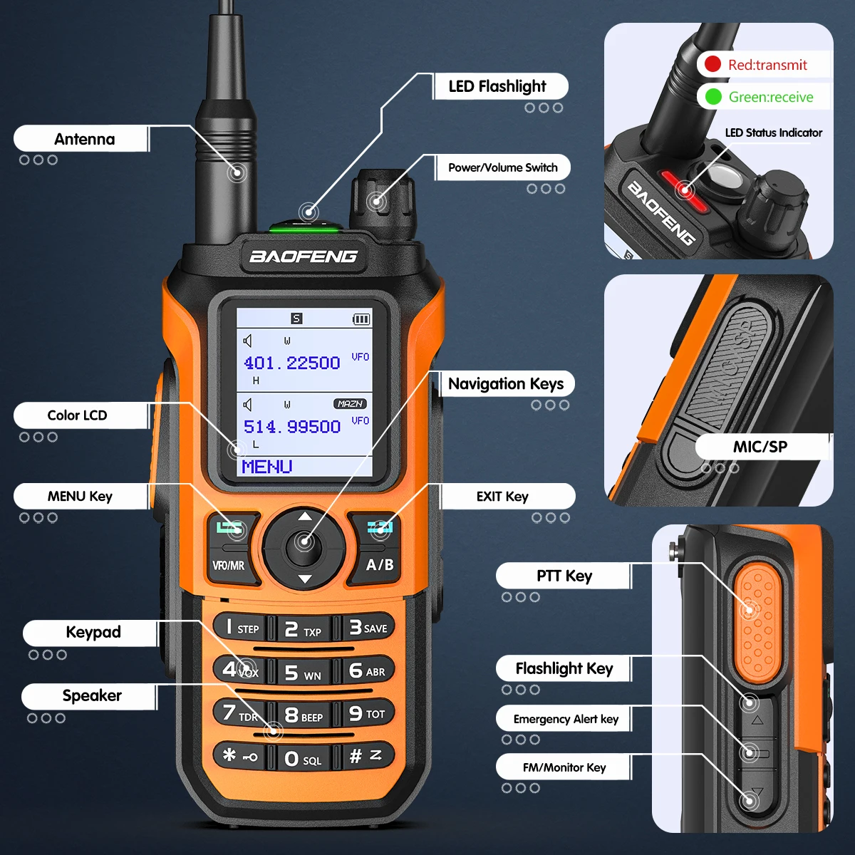 Baofeng Uv21 Pro Professional Powerful Walkie Talkie 50km Long Range Dual Band Two Way Radios
