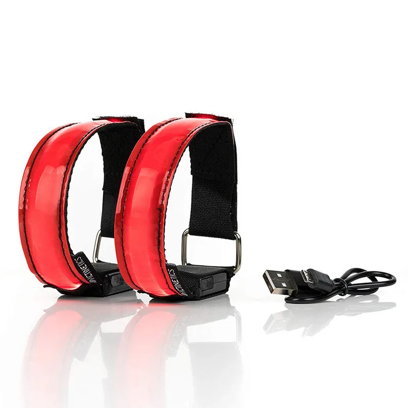 USB Rechargeable LED Power Bracelet Nylon Luminous Arm Wrist Band with Flashing LED Light
