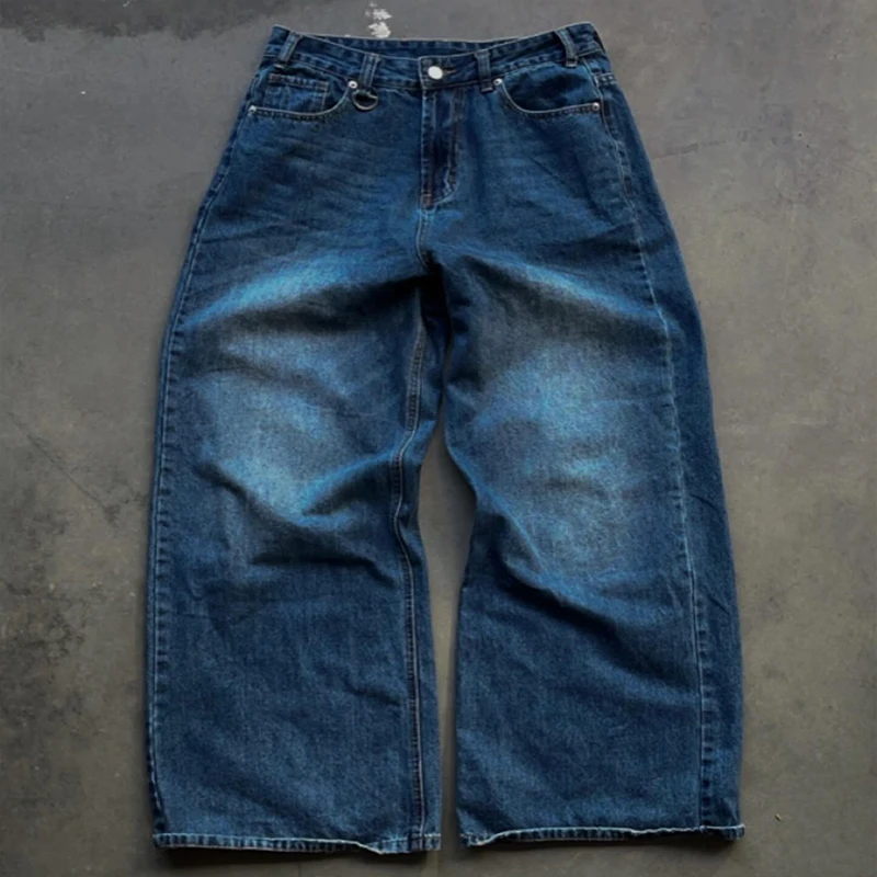 Custom 3D Acid Wash Straight Leg Streetwear Jeans for Men - Designer Denim Pants
