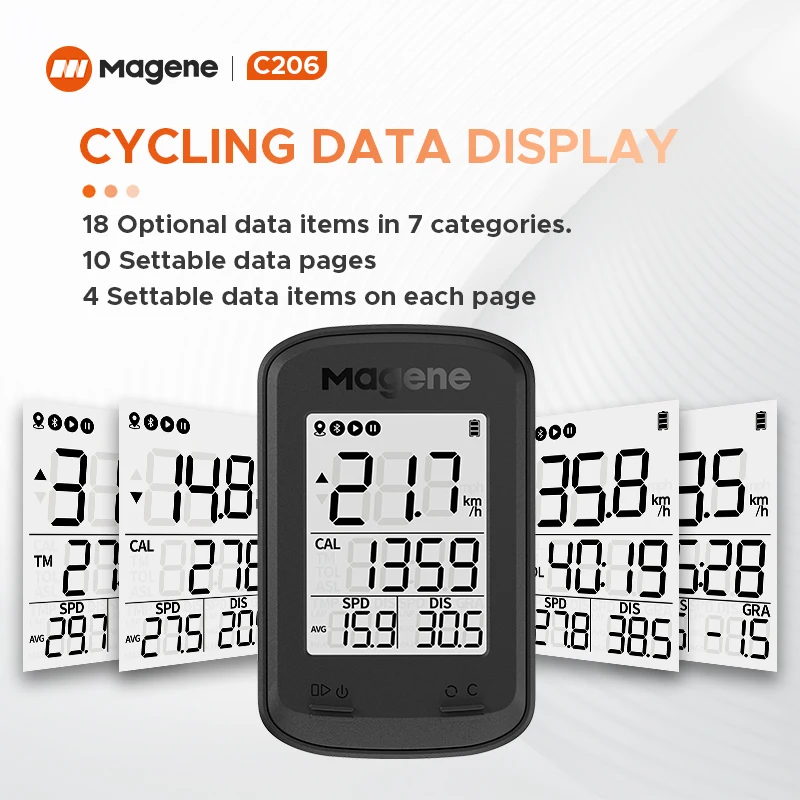 Magene C206 GPS Bicycle Computer Wireless Speedometer Road MTB Bike BLE Cycling Counter