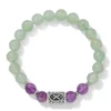 Pulsera vikinga de amatista natural y aventurina verde.