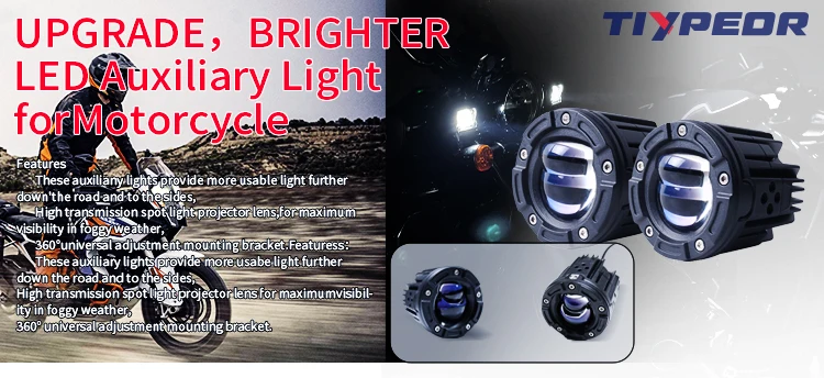 product tiypeor 25 bi led lens fog lights auxiliary spotlight work lamp driving lightfor motorcycle 4x4 off road  truck suv atv-2