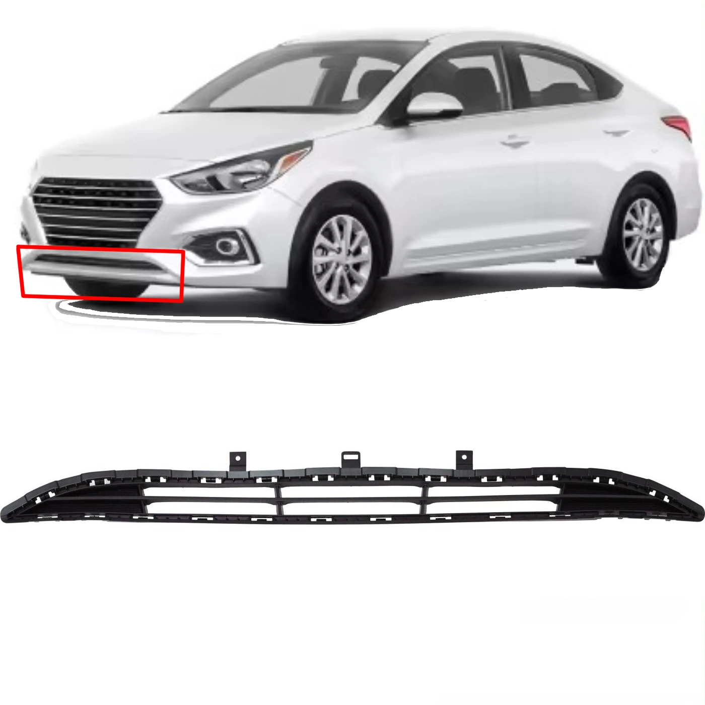 car front bumper lower grille for hyundai accent 2018 2019