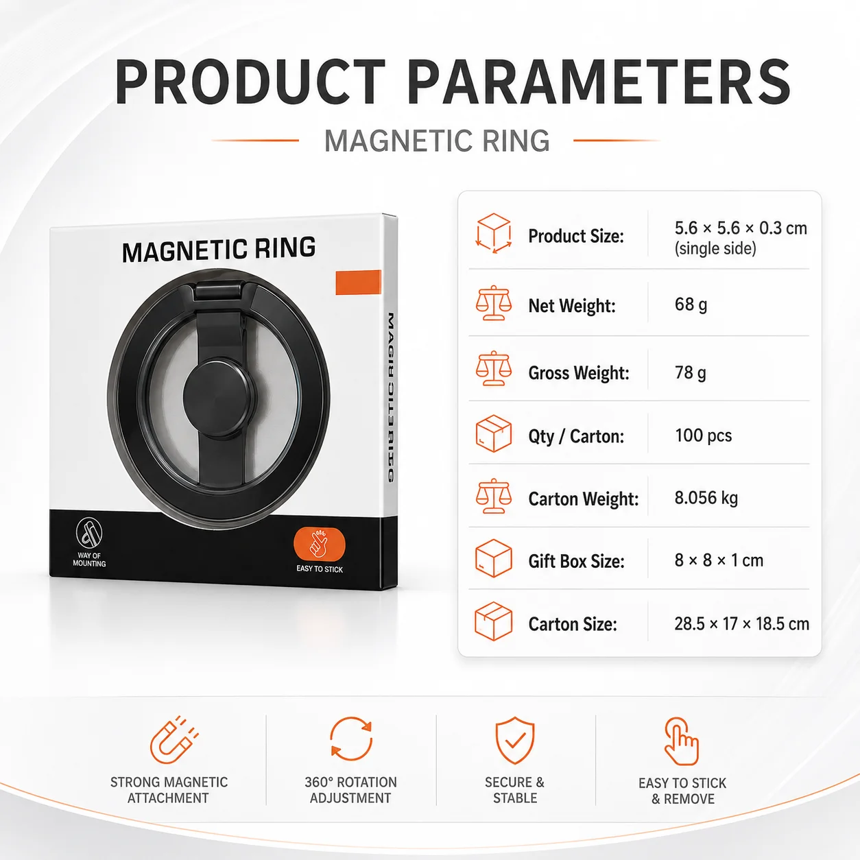 Magnetic Phone Stand Fidget Finger Spinner Stress Relief Metal Holder Dual Sided Magnetic Compatible Foldable Desk Mount