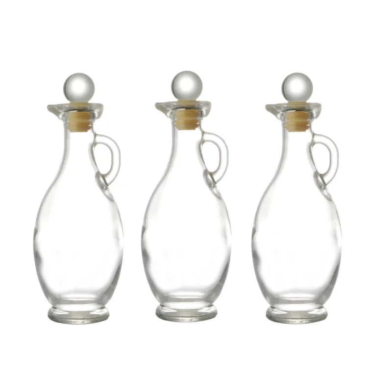 Instagram Style Long Necked Single Ear Seasoning Glass Bottle With Handle, Slim Mouthed Teapot Shaped Transparent Bottle