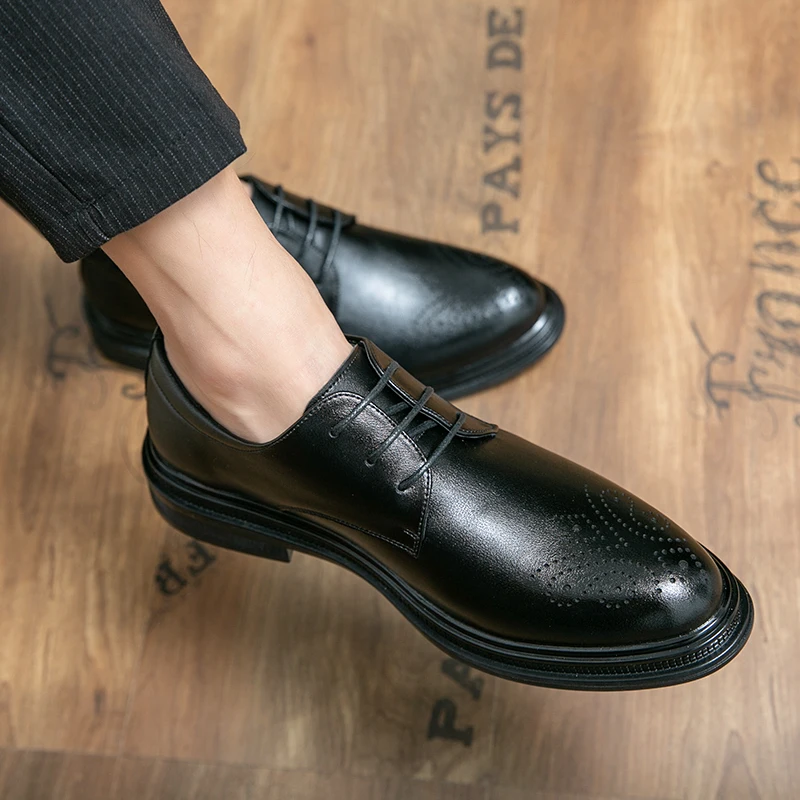 Model Design Handmade Dress Shoe Formal Leather Business Shoes Hot Sale New for Men Handmade Gentleman Wedding Shoes Patchwork