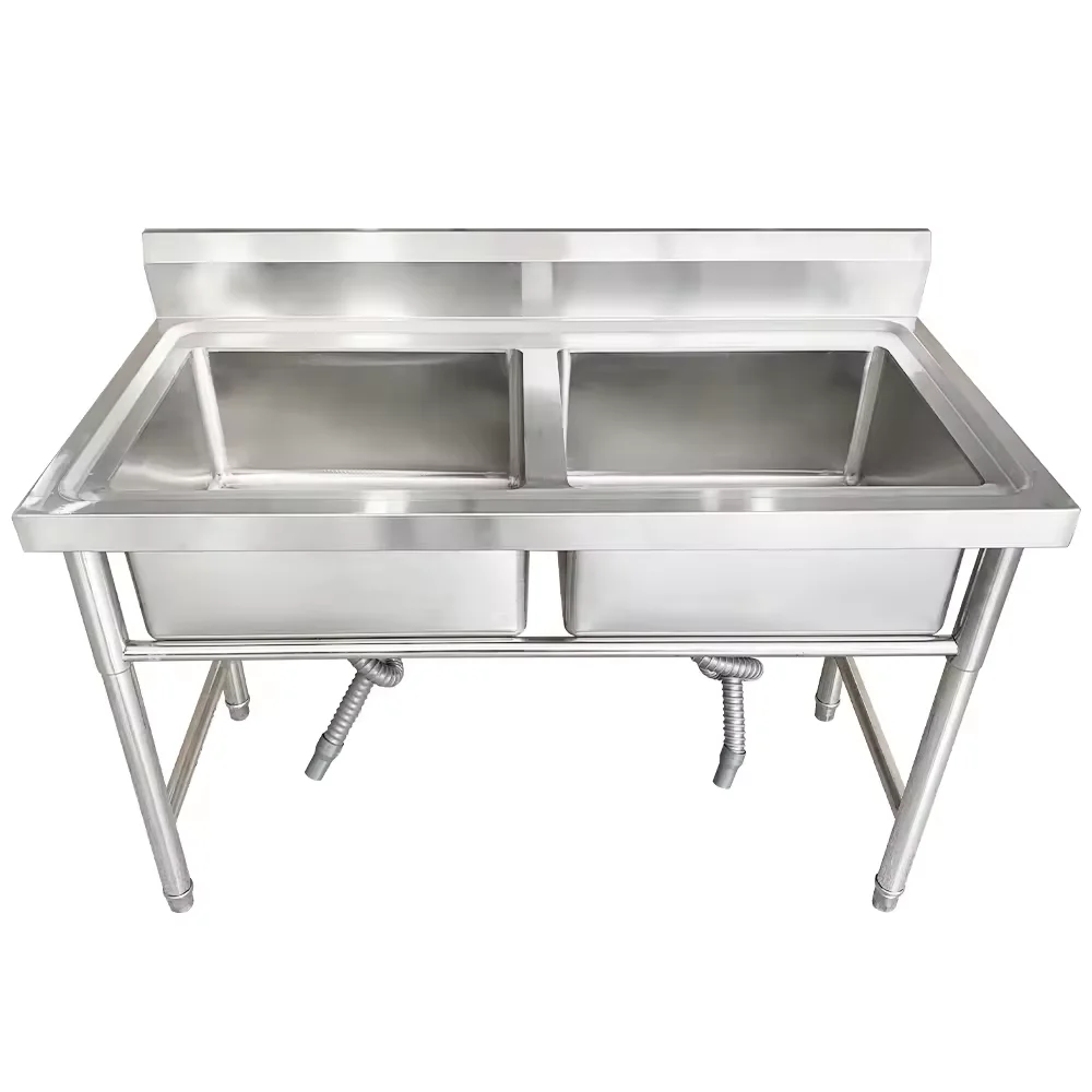 Commercial Stainless Steel 2 Compartment Sink Kitchen Sink Strainer manufacture