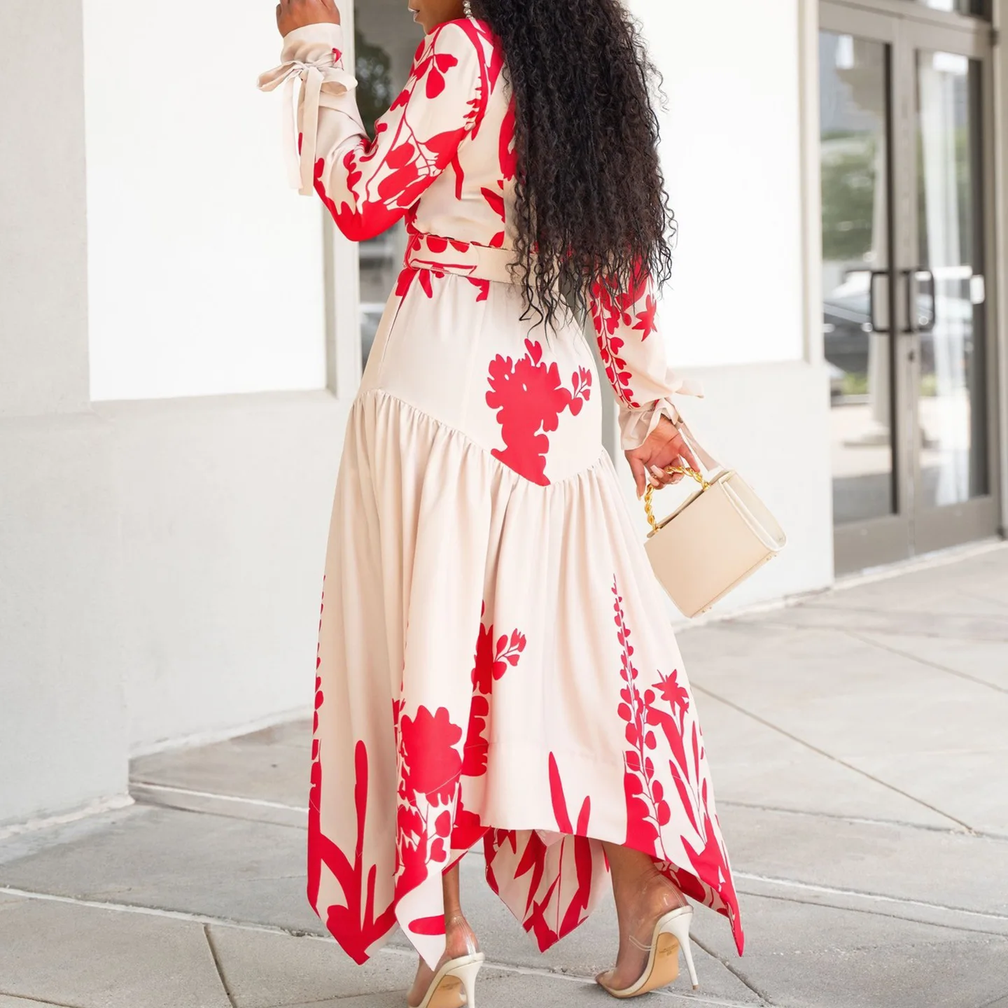 wholesale casual dress Wholesale Women's Casual Elegant Tassel Solid Color Holiday Round Neck Short Sleeve Wrap Dress