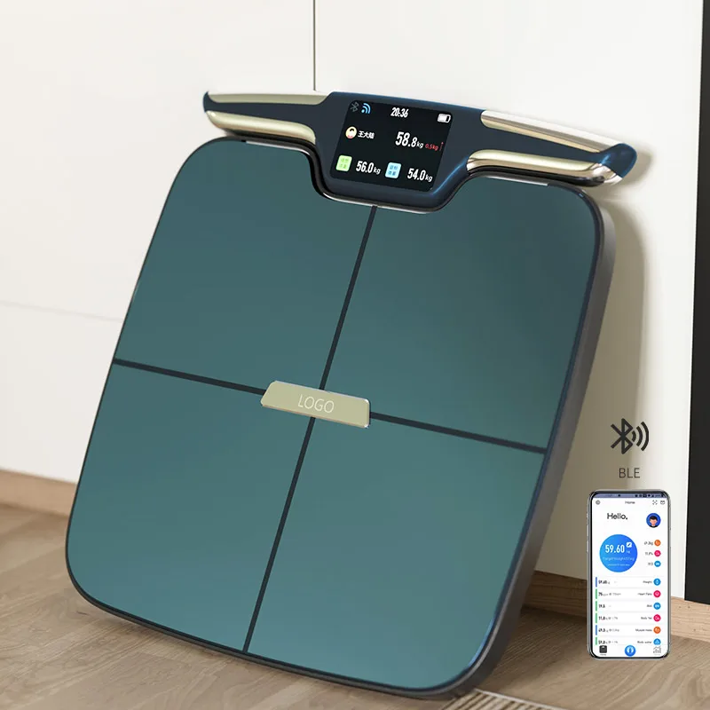 Unique Smart Bioimpedance Scale 8 Electrodes Bmi Body Fat Body Weight Scale Professional Rechargeable Body Composition Scale