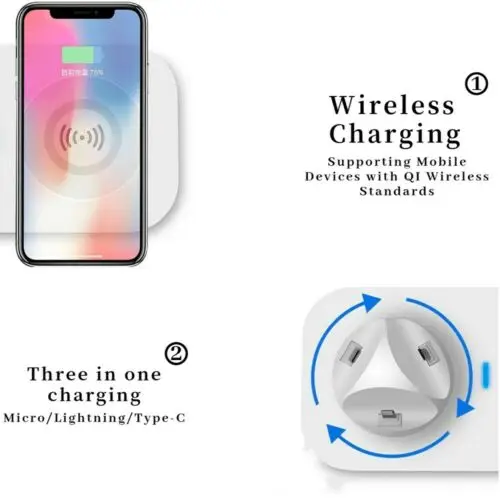 Новинка 2020, трендовые продукты 3 в 1, беспроводное зарядное устройство qi, Прямая поставка, зарядная док-станция для iphone