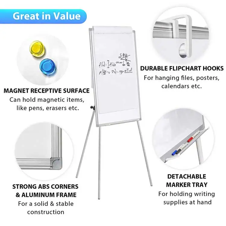 Cheap Foldable Stand Flip Chart Whiteboard Premium Whiteboard