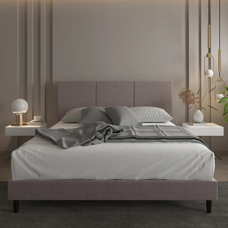 クイーンベッドフレーム 木製スラット グレー Amazon.co.jp: ZINUS