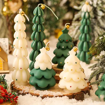 Hot Sale Christmas Tree Candles Wholesale Aromatic Long Shaped Puff Scented Candles for Home Decor Gifts