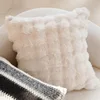 Peluche carrée blanche à bulles, 45x45cm
