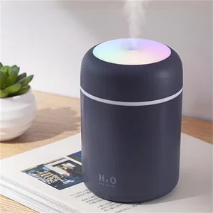 2022 Portable Led Light Mini 300 Ml H2O Spray Mist Humidifier Double Wet Aroma Essential Oil Diffuser Car Usb Air Humidifier