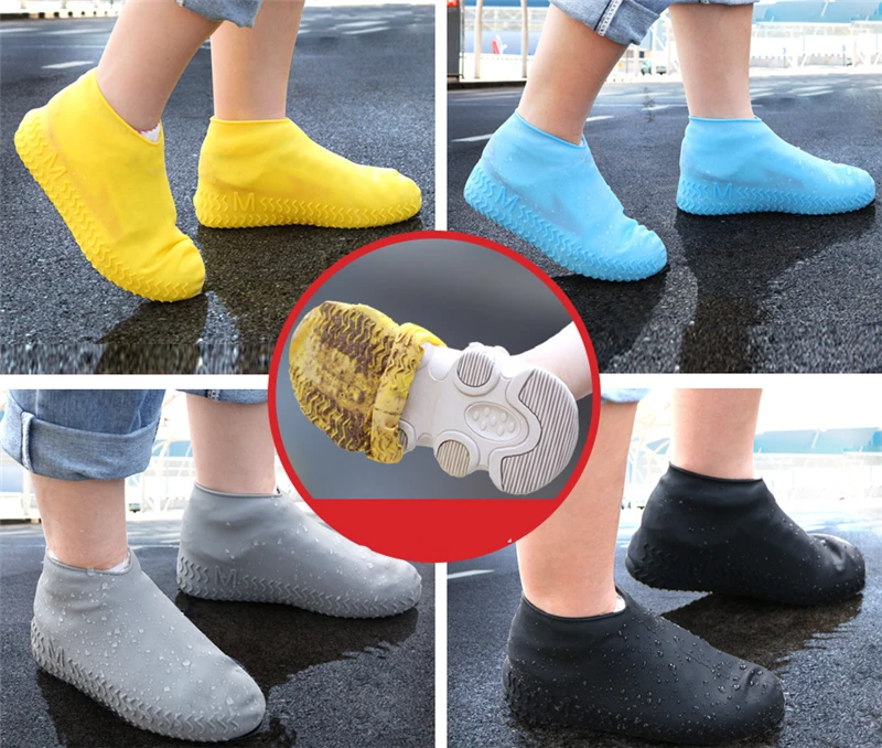 Protector de silicona de alta calidad para zapatos de lluvia,  antideslizante, reutilizable, de goma, impermeable