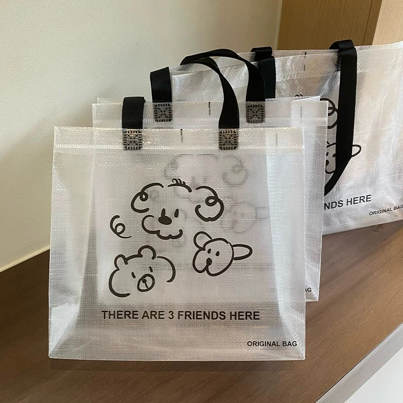 Customized Transparent PP Woven Shopping Bag Laminated PP Woven Bag Durable and Waterproof Tote Bag