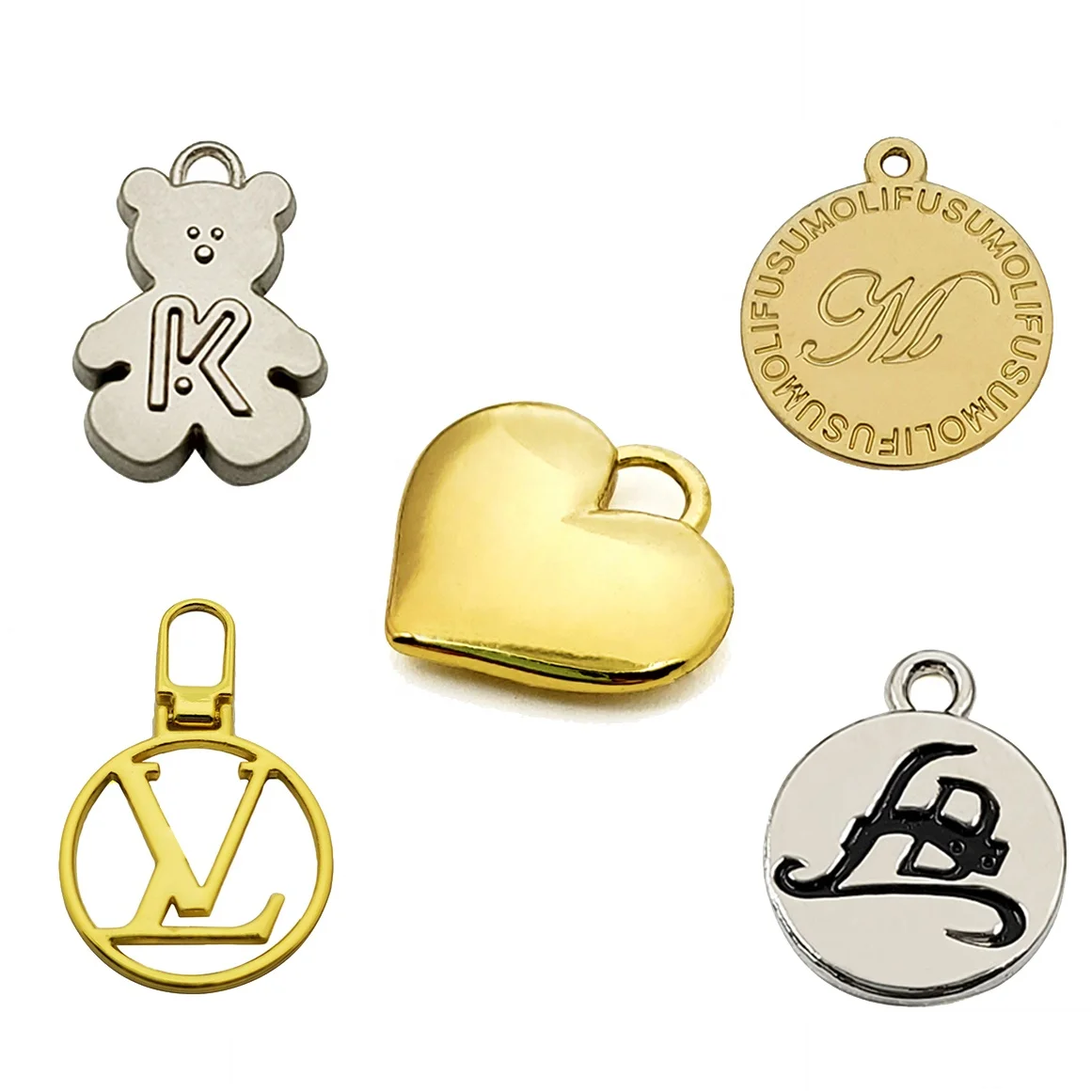 Round Metal Tags Charms For Jewelry Making Gold Metal Hijab