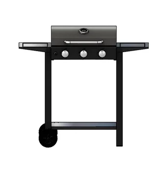 3 Burners bbq grills propane with portable side Trays & Trolley bbq gas grill barbeque grill outdoor for Garden Camping
