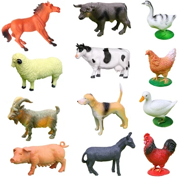 Simulation farm animal model chicken duck goose plastic children's toys PVC animal ornaments ranch animal toys