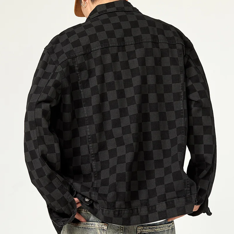 Men spring autumn denim coat cargo fashion casual Jean jacket_voghion.com