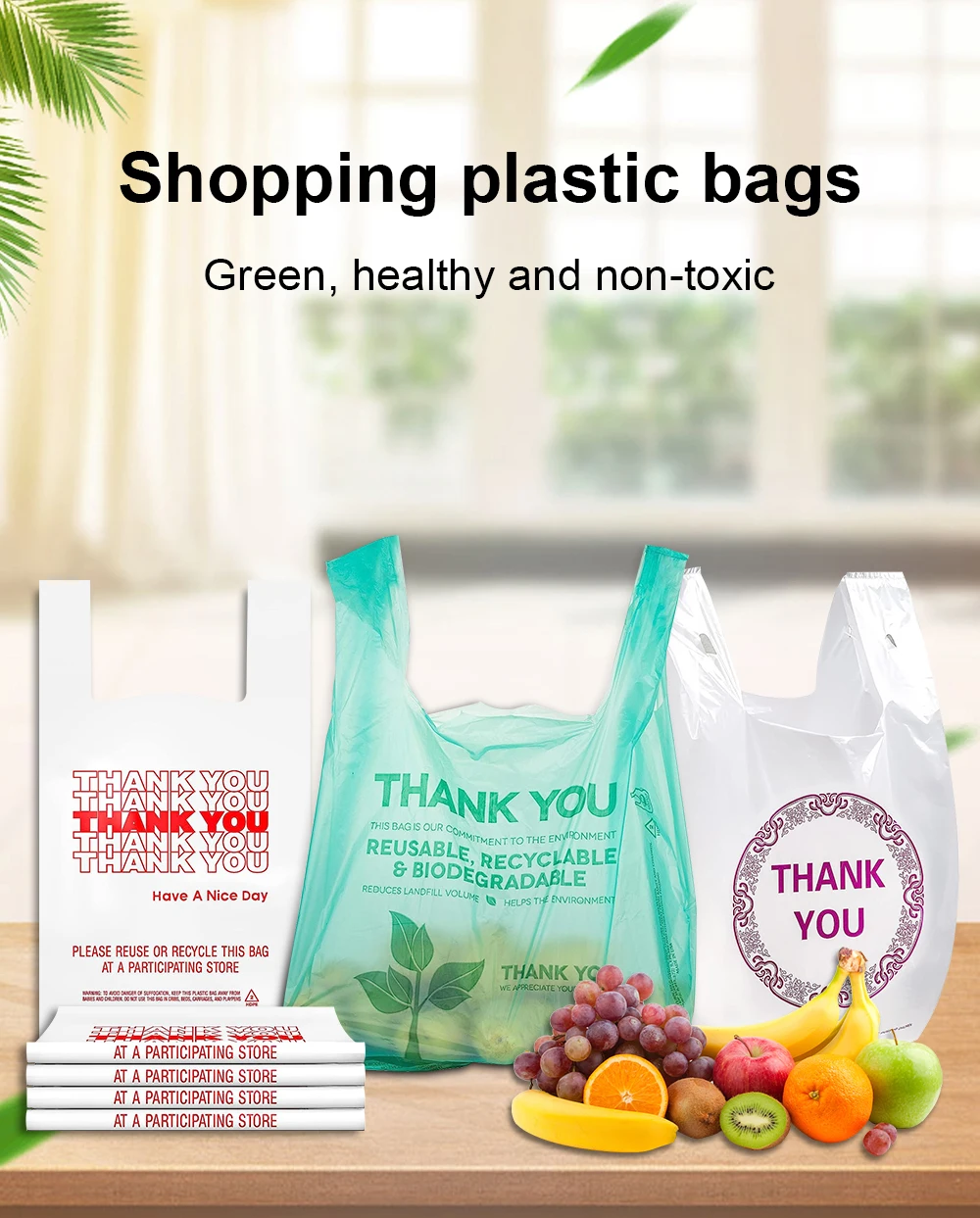 Customized Color Sizes Supermarket Grocery Carry Bag Compostable Custom ...