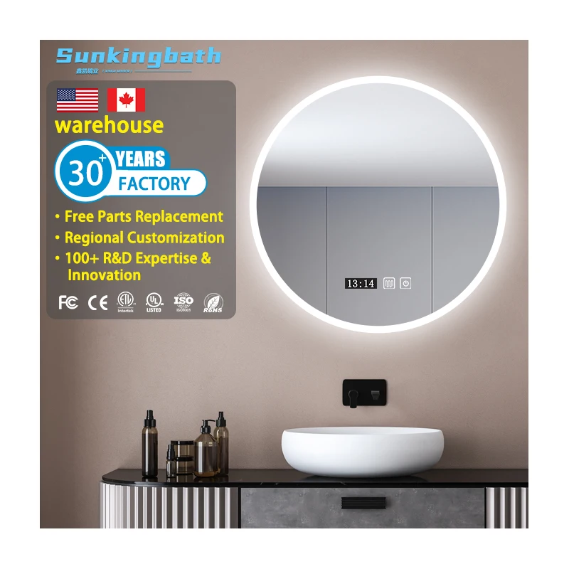 Wholesale Led Luminous Smart Mirror Wall Mounting De-fogging Bedroom Mirror or Bathroom Mirror for Home and Hotel