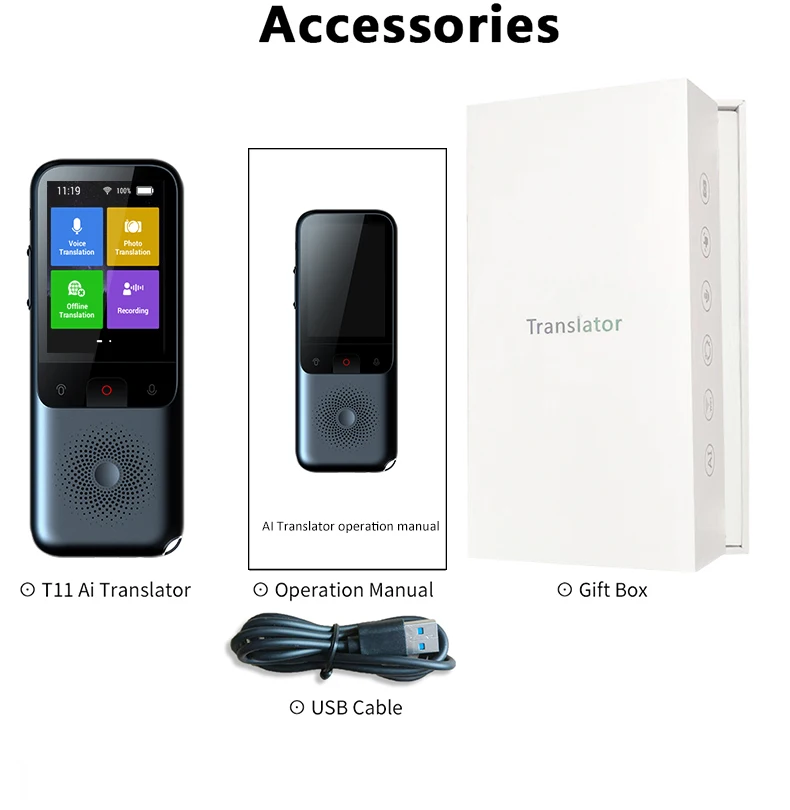 T11 Smart AI Voice Language Translator - 138 Languages