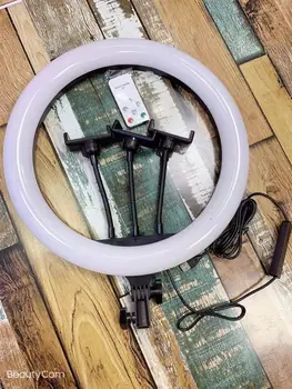 CPYP 14 Inch MJ36 RGB Circle Photography Lighting Led RGB Ring Light with Phone Tripod Stand for Selfile Live detail image