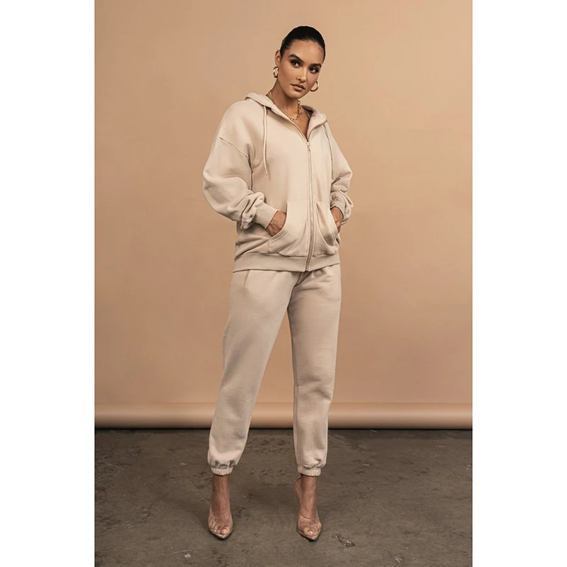 Осенне-зимний женский спортивный костюм с логотипом на заказ комплект из 2 предметов спортивные штаны и толстовка большого размера