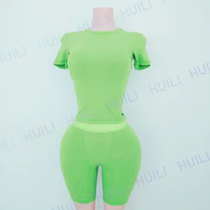 Custom Logo Loungewear Cotton Ribbed Outfits Short Sleeve Shorts Women Clothing Two Pieces Women 2 Pc Sets