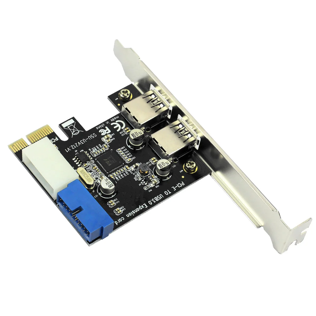 Usb3.0 Pcie Adapter 2 Port Usb To Pcie X1 Front Panel 20pin Usb3.0 Pci-e  Pci Express Expansion Card Hub Controller Connector - Buy Usb3.0 Pcie  Adapter,Usb To Pcie X1 Front Panel,Pci-e Pci