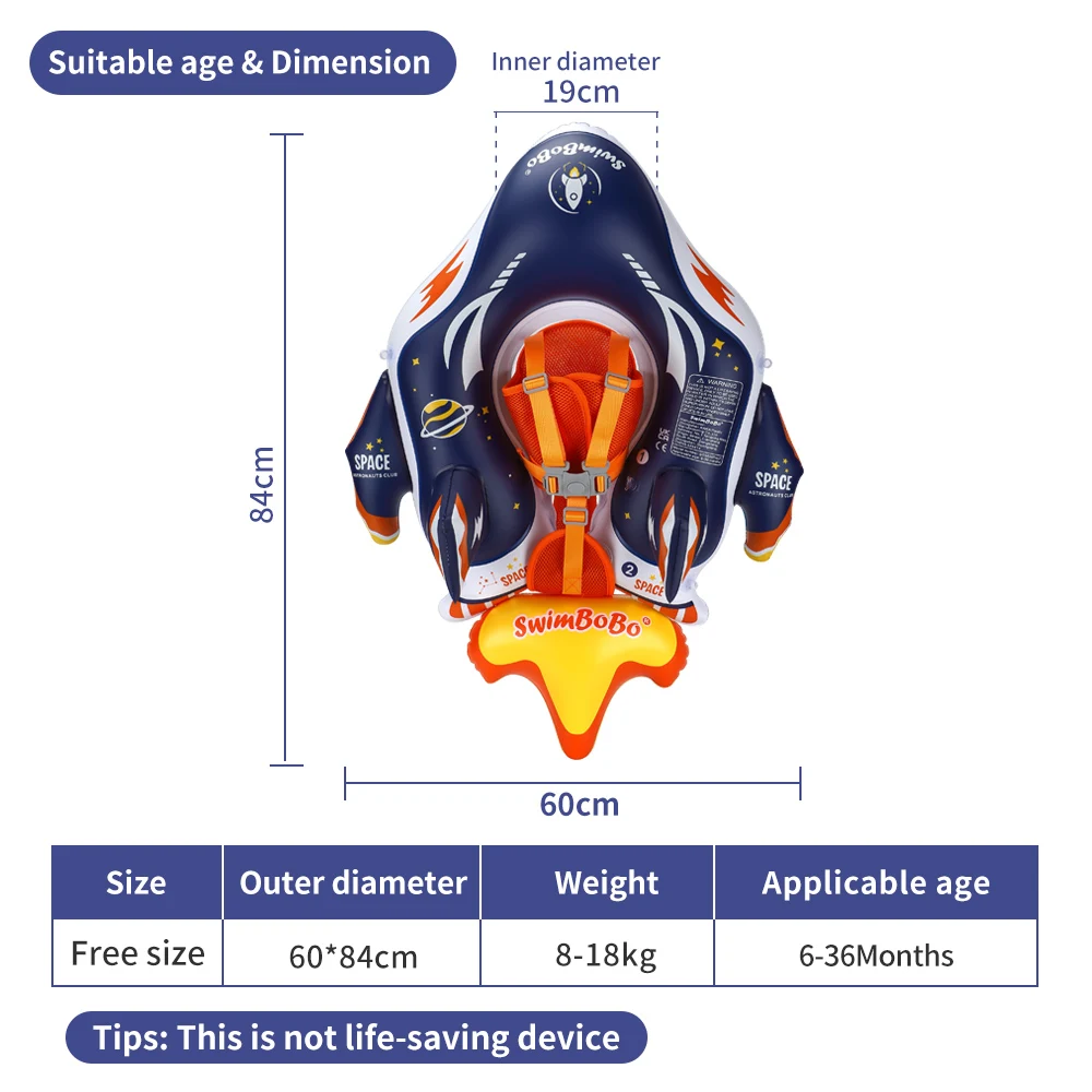 Swimbobo Inflatable Baby Swimming Float Water Toy Swimming Floats Trainer Child Swim Pool Ring PVC Children Floating for Summer