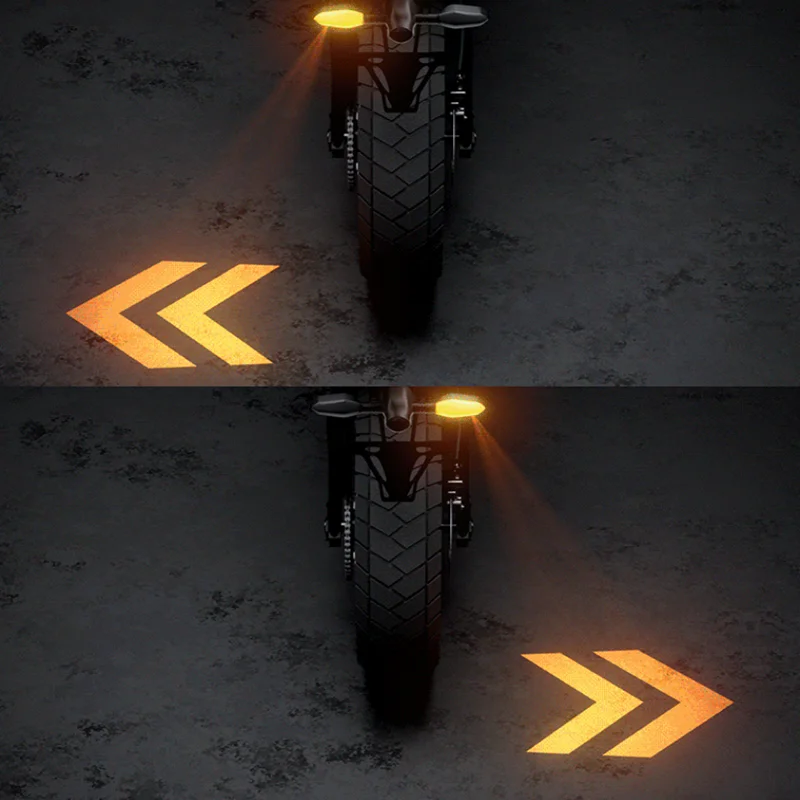 Universal Motorcycle RGB Turn Signal Amber Blink Projector Indicator Lamp Motorbike Scooter Flasher Cornering Signal Tail Light
