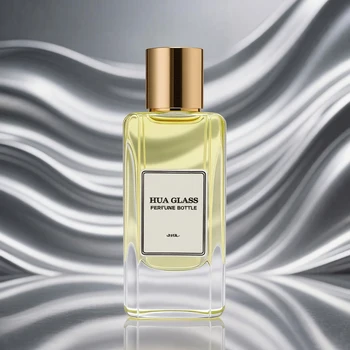 Transparent Luxurious Empty Glass Magnetic Cap Thick Bottom Perfume Bottles 50ml 80ml With Colorful Magnetic Lid and Fine Mist