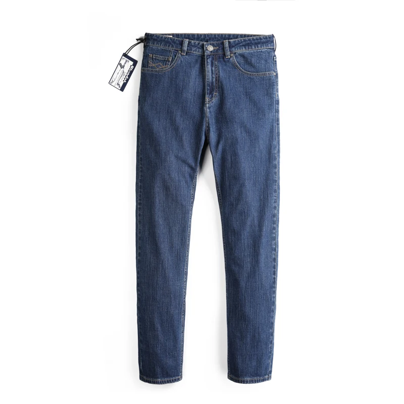 Custom stretch Jeans relax comfortable Blue mens 5pocket work jeans straight denim